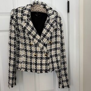 House of Harlow 1960 Black and White Tweed Blazer